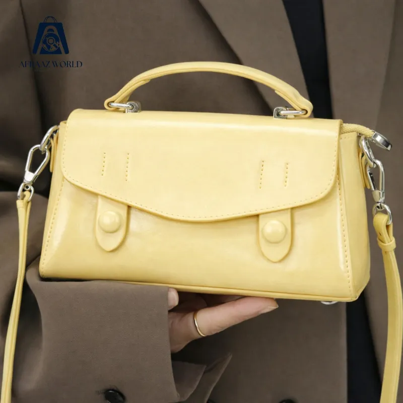 Pastel Blue Mini Satchel Bag with Top Handle & Crossbody Strap