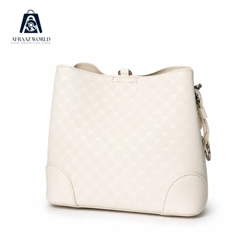 Ivory Luxe Monogram Shoulder Bag