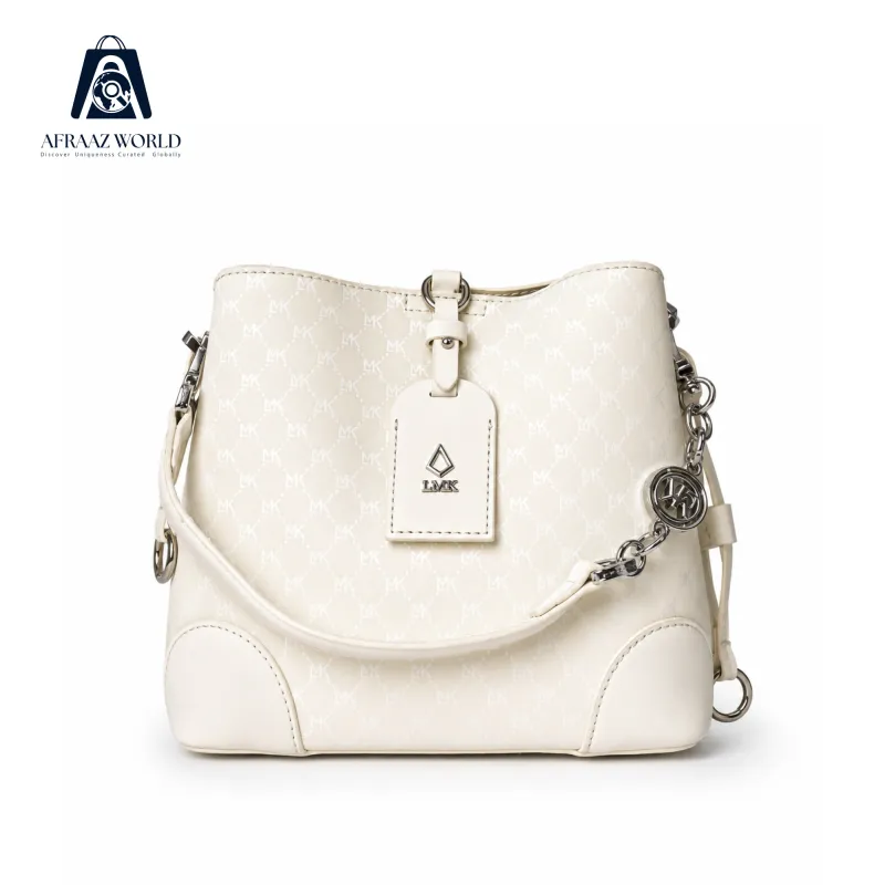 Ivory Luxe Monogram Shoulder Bag