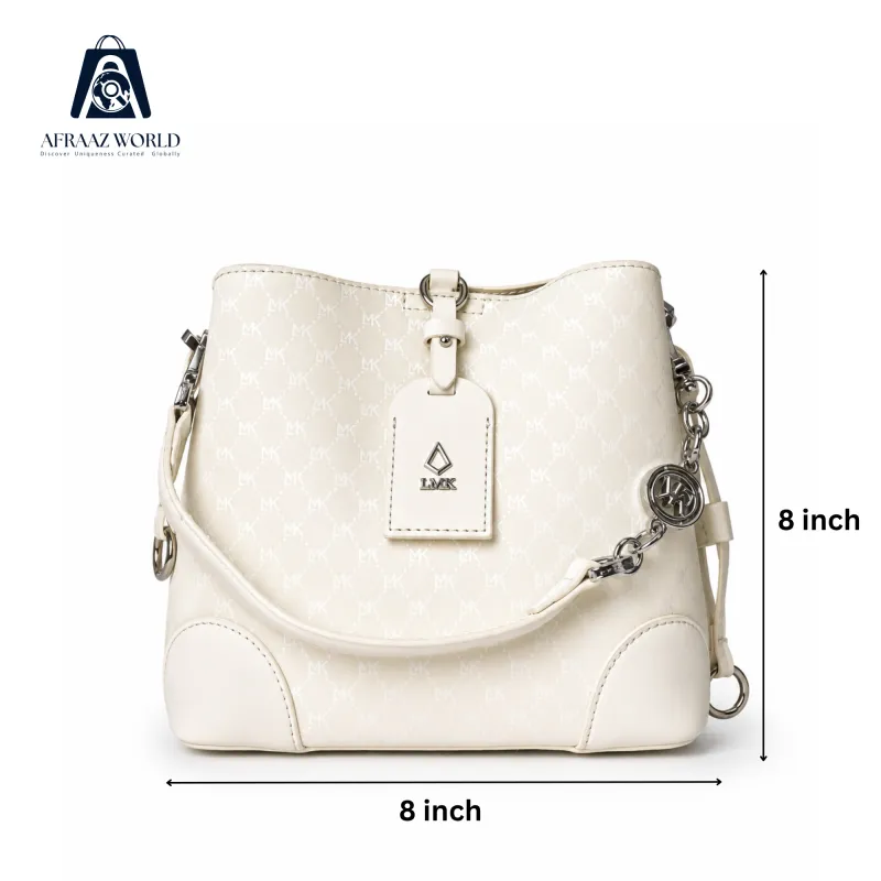 Ivory Luxe Monogram Shoulder Bag