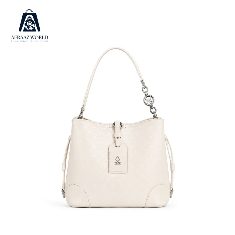 Ivory Luxe Monogram Shoulder Bag